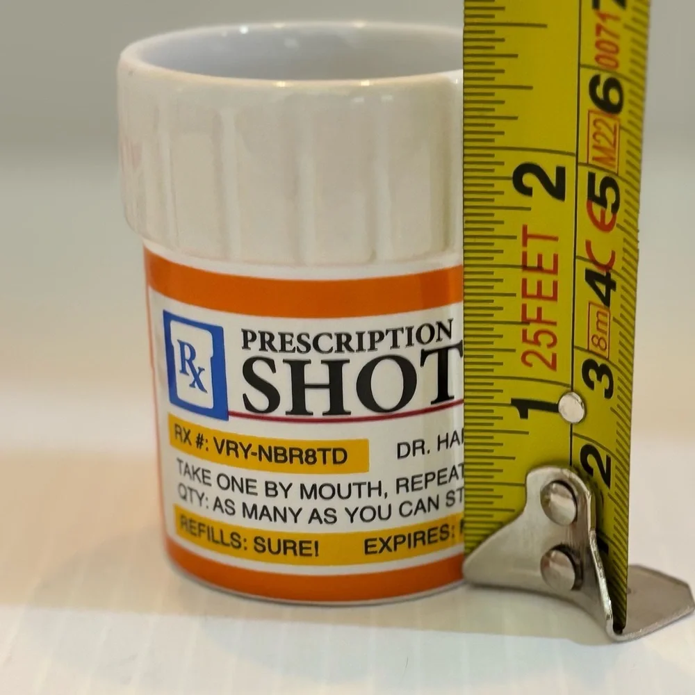 Big Mouth Toys Funny Ceramic 2” Prescription Bottle Liquor Shot Glass